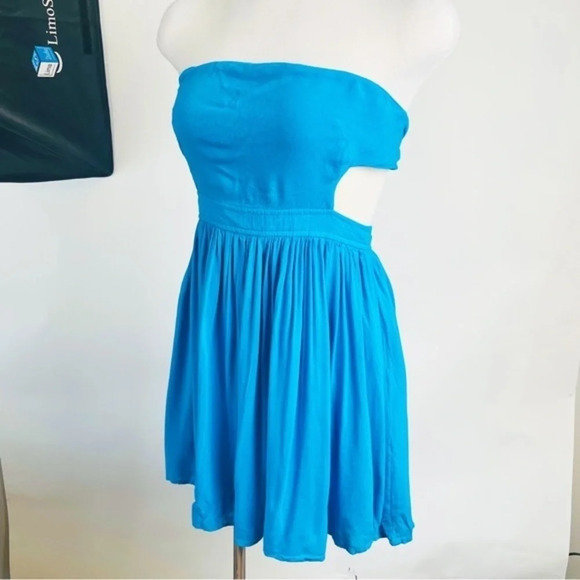 Cotton Candy Sweet‎ Little Ties Strapless Blue Dress Size Medium - Picture 2 of 11